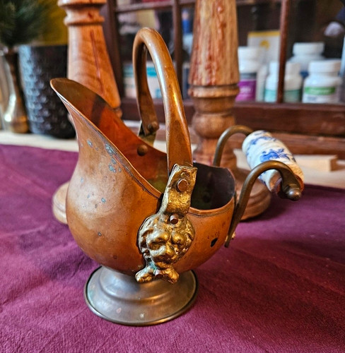 Antiker kupfer kohleeimer mit - antiker,