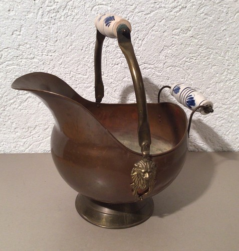 Antiker kupfer kohleeimer - antiker, mit